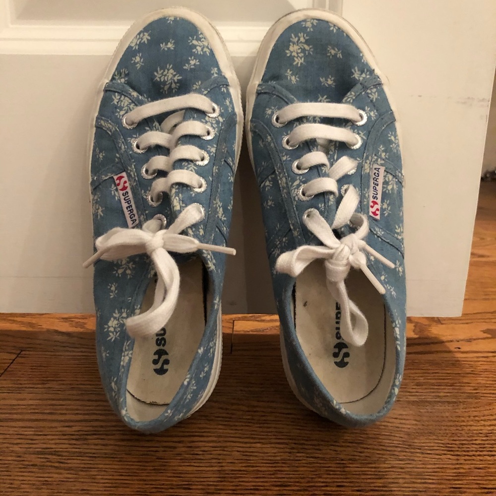Superga Blue Floral Sneakers